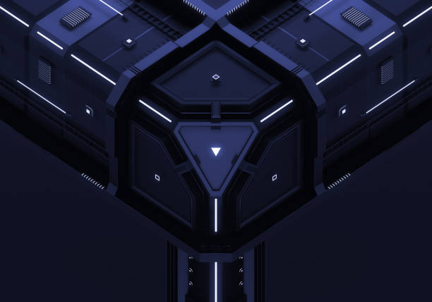 istock Abstract technology background. Futuristic cyberpunk concept, 3d render 1220577244