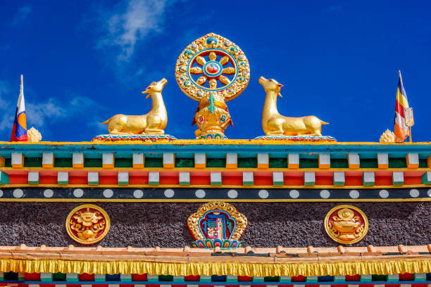 istock Buddhist Wheel of the Law 1220579121