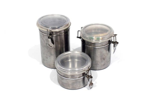 istock Set of different pots, isolated on white. 1220581154