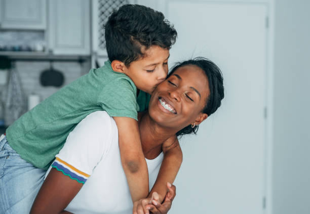 istock Mother and son at home. 1220581484