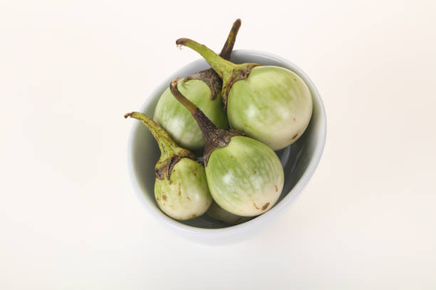 Asian small green eggplant - ready for cooking