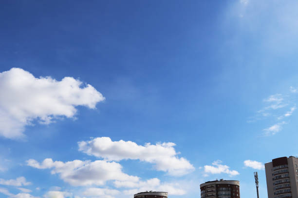 istock Blue sky background with white clouds. Summer concept. Abstract style for text, design, websites, bloggers, publications, pattern, animation. 1220582783
