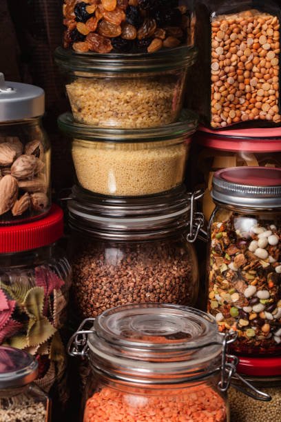 istock Collection of grain products. Food storage concept 1220584321