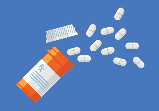illustrazioni stock, clip art, cartoni animati e icone di tendenza di pillole - painkiller pill capsule birth control pill