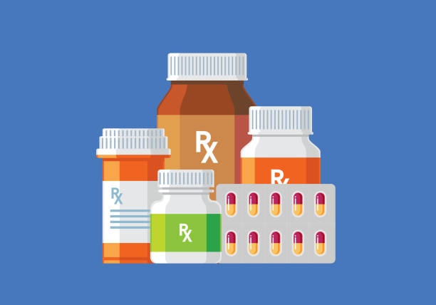 лекарство - medicine pill prescription medicine narcotic stock illustrations
