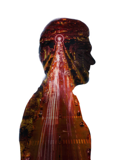istock Double exposure of a business man in Paris 1220593837