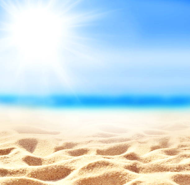 istock Summer sand beach background. Sea and sky. Summer concept. 1220593974