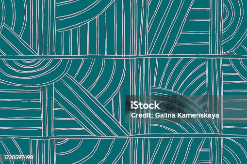 istock Abstract geometric seamless pattern. Hand drawn lines ornament. 1220597498