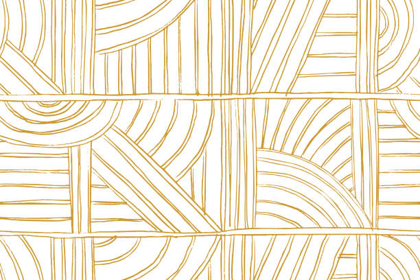 ilustrações de stock, clip art, desenhos animados e ícones de abstract geometric seamless pattern. hand drawn lines ornament. - padrão repetido ilustrações