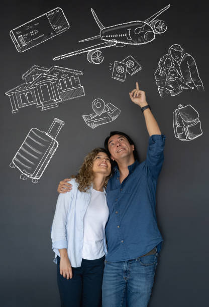 istock Loving couple thinking about traveling 1220610041