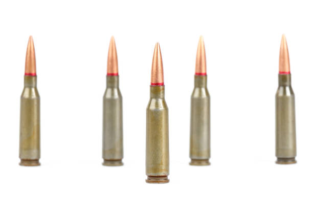 istock Armory ammunition close-up isolated on white background 1220616028