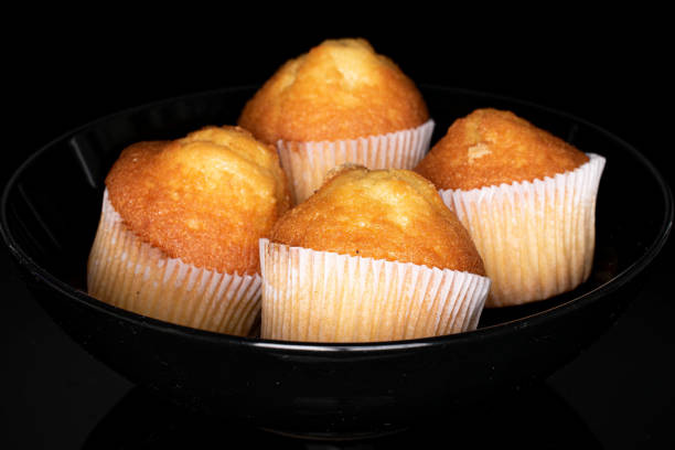istock Baked muffin on black glass 1220618658