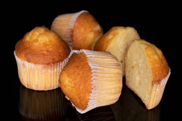 istock Baked muffin on black glass 1220618702