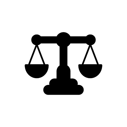 istock Scale of justice icon flat vector template design trendy 1220619775