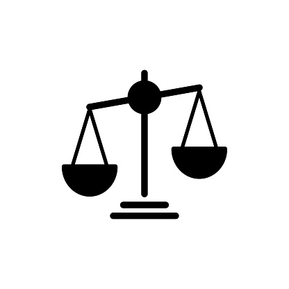 istock Scale of justice icon flat vector template design trendy 1220619816