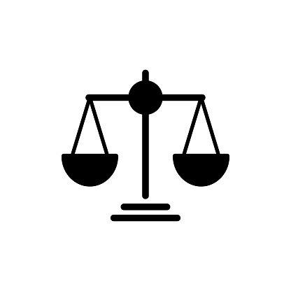 istock Scale of justice icon flat vector template design trendy 1220619883