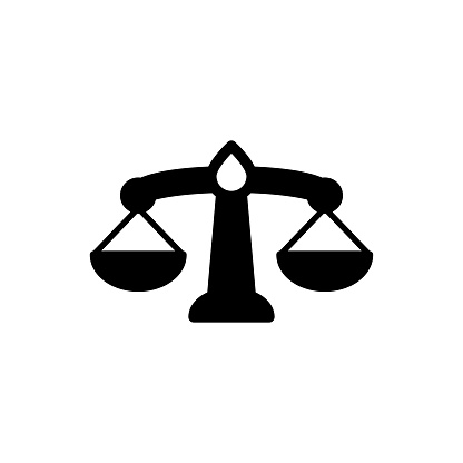 istock Scale of justice icon flat vector template design trendy 1220620504