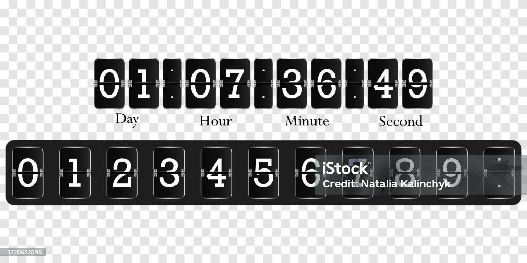 Countdown Numbers Instrument Scoreboard For Account Billing Countdown Numbers Flip Counter Vector ...
