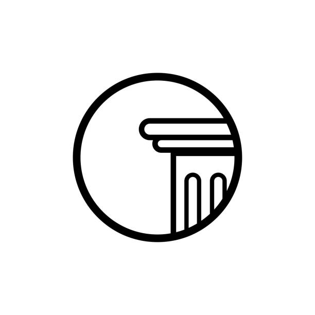 ikona filaru płaski szablon wektorowy modny - stability architecture roman decoration stock illustrations