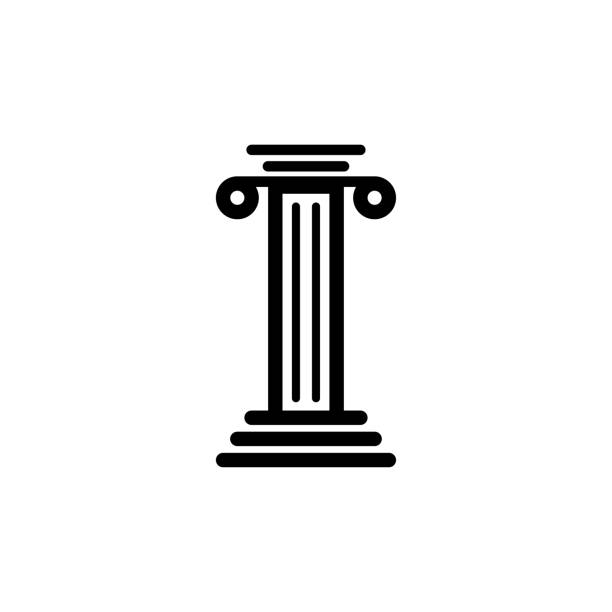 illustrazioni stock, clip art, cartoni animati e icone di tendenza di icona a pilastri modello vettoriale piatto design alla moda - stability architecture roman decoration