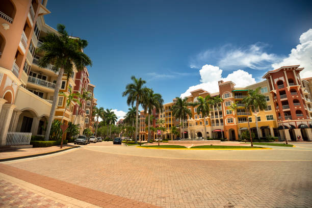 istock Apartment complex and shopping in Naples Florida USA 1220624581