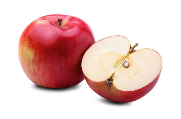istock Fresh apple and part of apple near on white. 1220625406