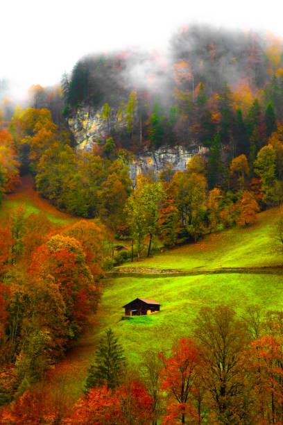 A mountain chalet in Northern Italy (great lakes region), in Formazza Valley. July 18, 2023.
