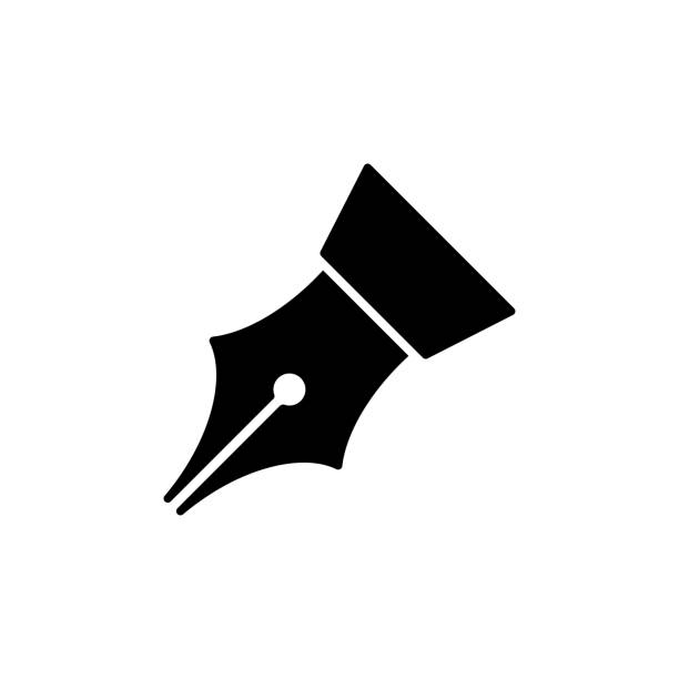 Feather pen icon flat vector template design trendy Feather pen icon flat vector simple isolated illustration signage template design trendy pencil tip stock illustrations