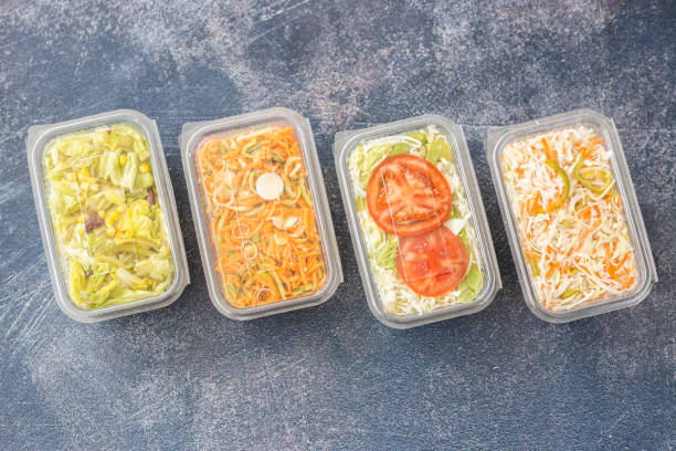 istock Restaurant healthy food delivery in take away boxes 1220628151