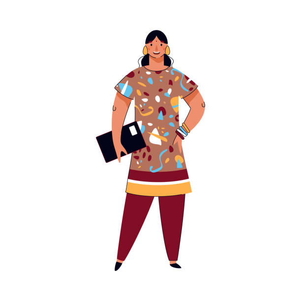 Indian business woman in ethnic costume, cartoon vector illustration isolated. Indian business woman cartoon character in ethnic style costume, vector illustration isolated on white background. Modern society ethnic and racial diversity concept. old indian stock illustrations