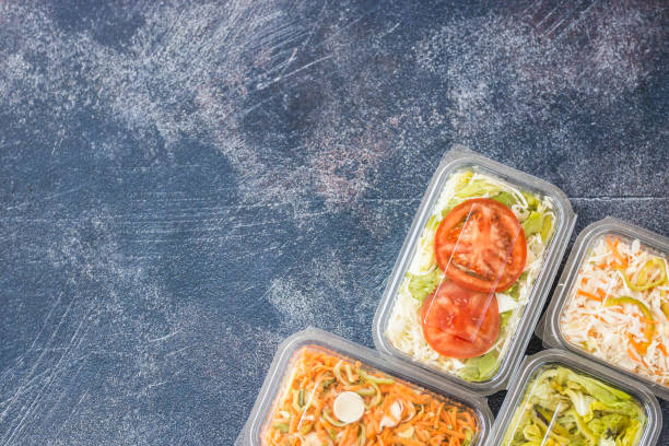 istock Restaurant healthy food delivery in take away boxes 1220632531