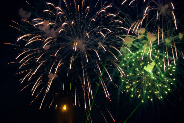 New Years Eve fireworks at Warnemunde in Germany