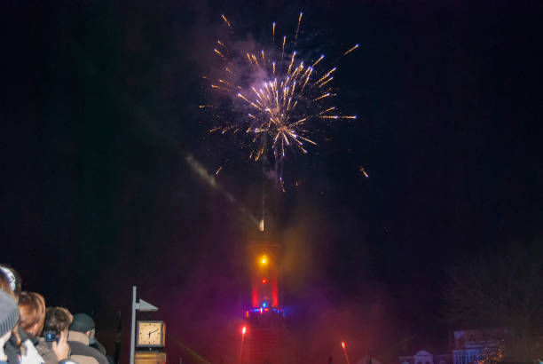 New Years Eve fireworks at Warnemunde in Germany