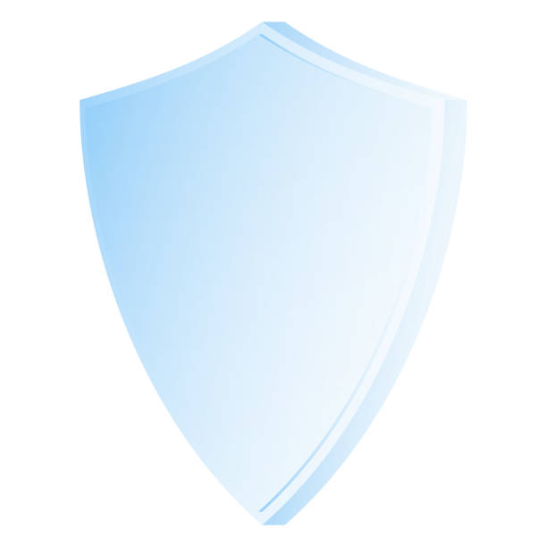 istock Glass acrylic shield on the side. Vector illustration on a white background. Safety and security 1220638640