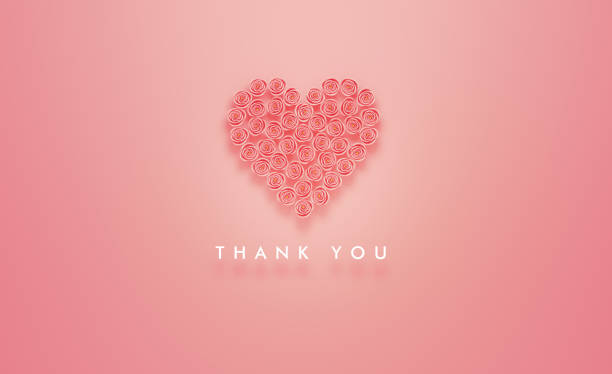 istock Pink Roses Sitting Above Thank You Message on Pink Background 1220639964
