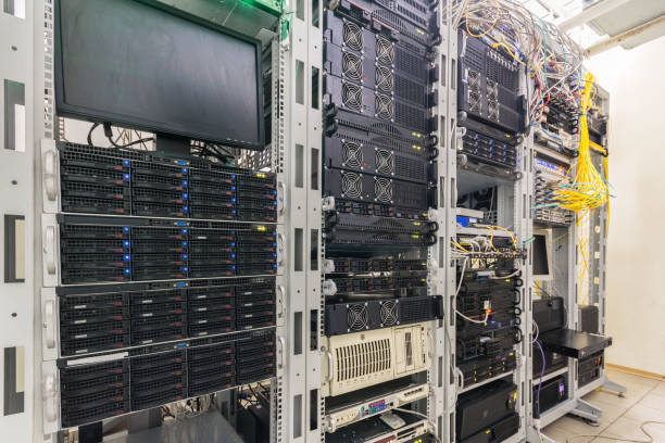 istock There is a lot of telecommunications equipment in the server room. Powerful computing hardware works in the data center racks. Central technical platform of the Internet provider. 1220642151