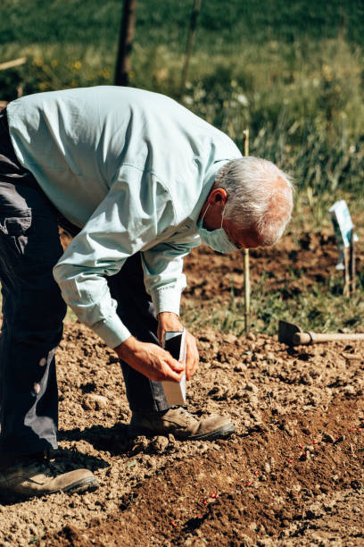 istock farmer during the corona virus checking the vegetable garden 1220642261