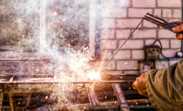 istock Village Workshop, Forge and Welding in the Spring Garden 1220643410