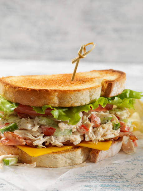 istock Turkey Salad and Cheddar Cheese BLT with Potato Chips 1220645213