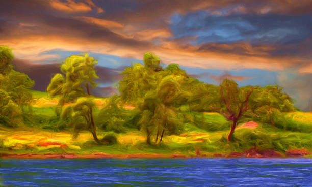 Oil landscape painting