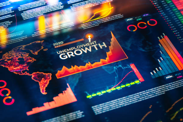 istock Unemployment Growth Statistics with Charts and Diagrams 1220648923