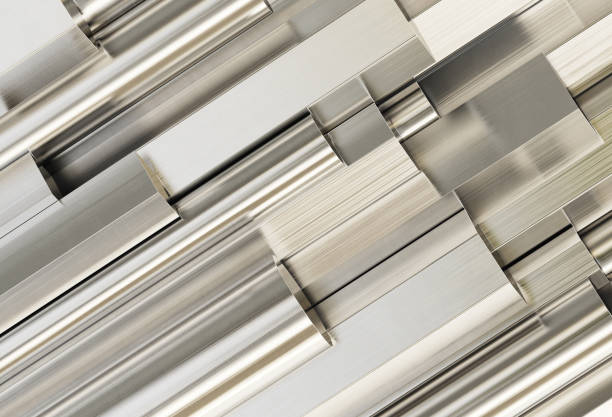 istock Steel rolled metal products. Stack of round, square, hexagonal steel rods. 1220652287