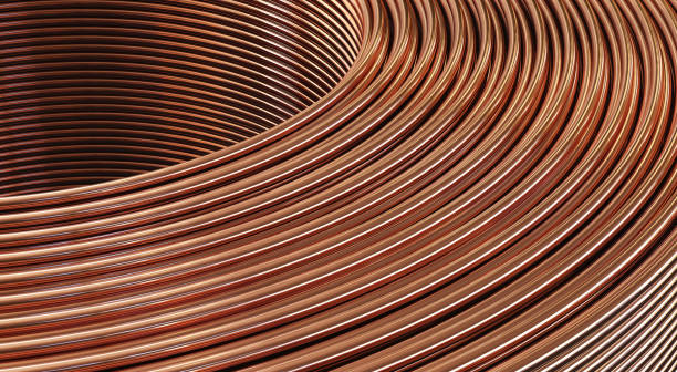 istock Closeup of copper wires. 3D illustration 1220652544