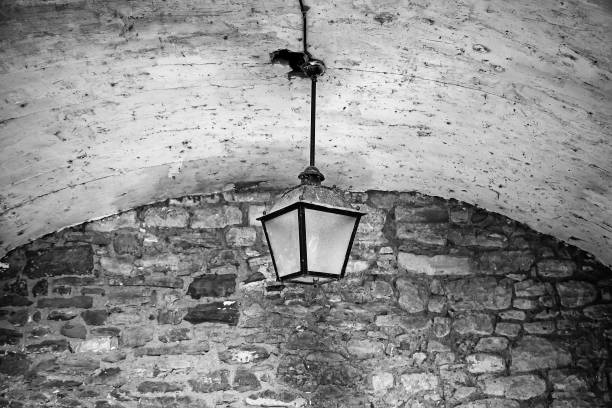 Street light. Vintage street lamp close up.