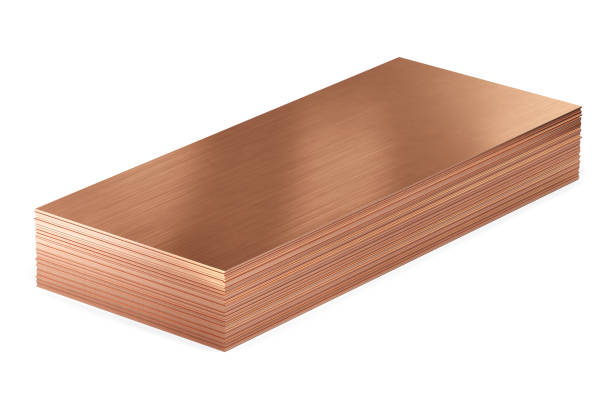 istock Copper sheets or copper plates. Isolated, clipping path included. 1220653608
