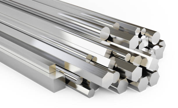 istock Steel rods of different types. Isolated on white background, clipping path included. 1220653781