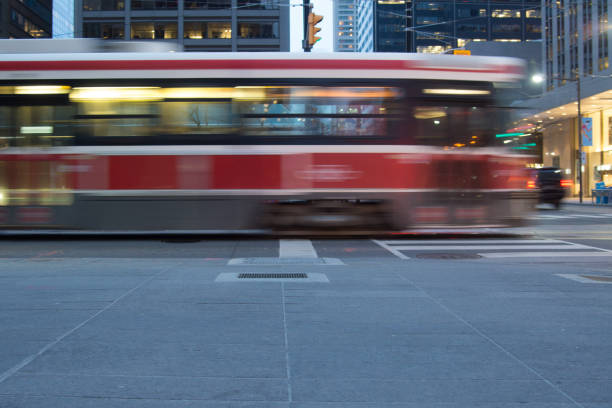 Toronto Streetcar Driving past - Long Exposure