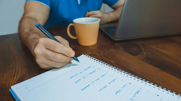istock Working Home Office On a Wooden Table 1220657278