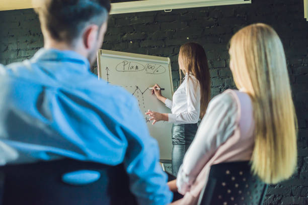 istock Young, attractive professionals having business training 1220663173