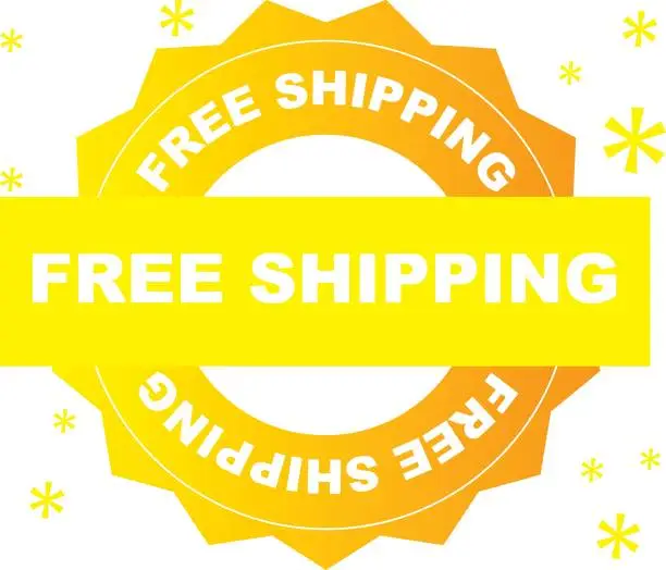 Vector illustration of Free Shipping Delivery poster design label.